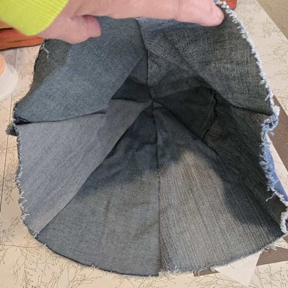 Upcycled Denim Patch "Flop Hat" M-XL Handmade Dont Throw It Out A - Picture 5 of 5